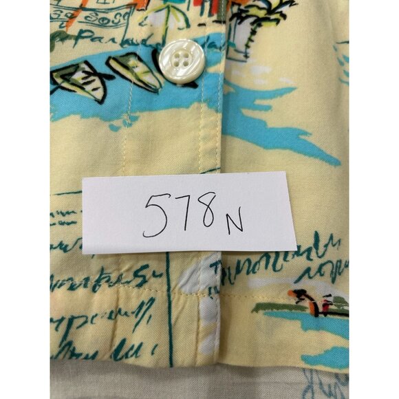 Vintage Holly Lane Retro Hawaiian Short Sleeve Button-Up Shirt Beach Print Sz M - Picture 8 of 9